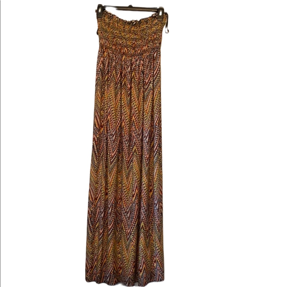 Espresso Strapless Multicolored Maxi Dress